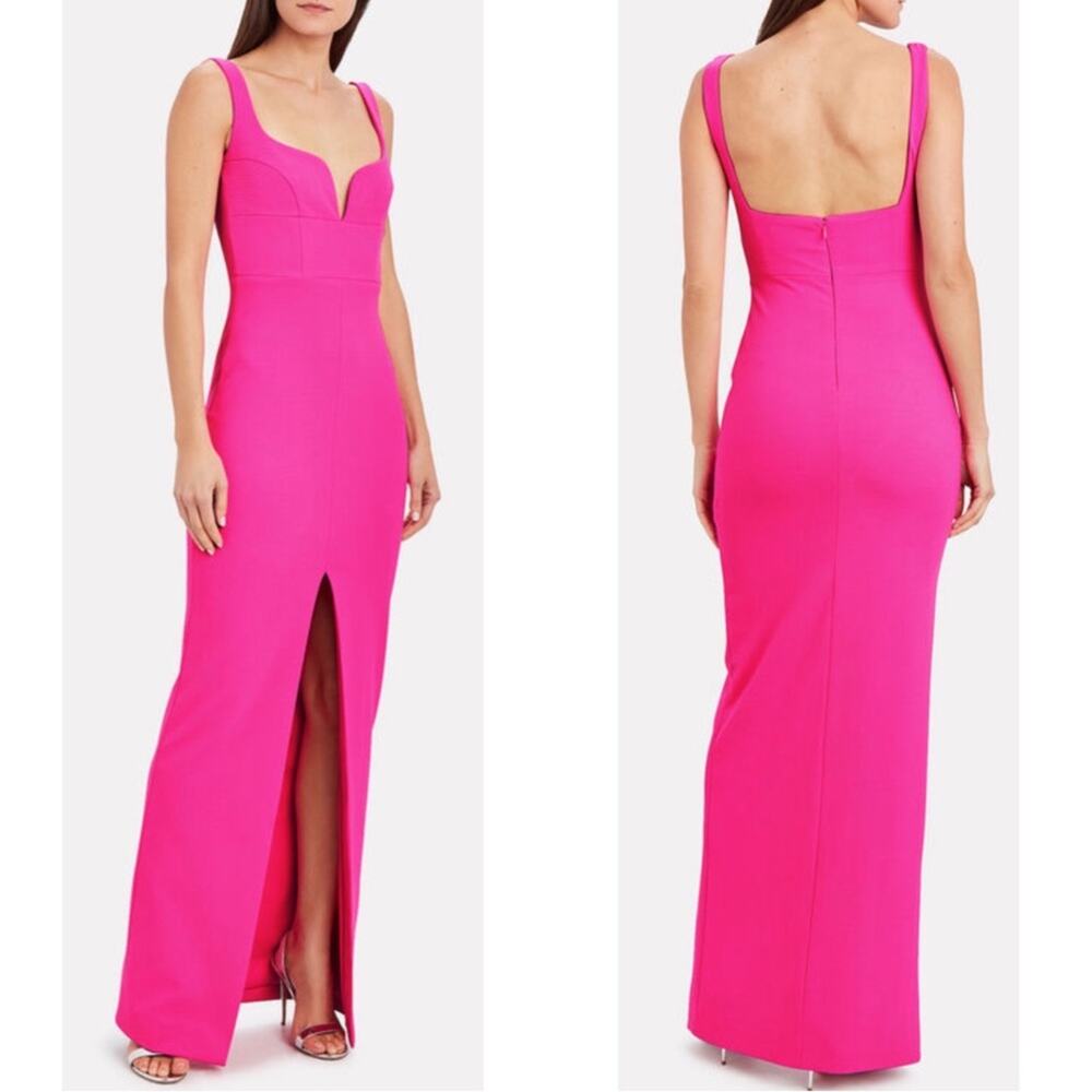 SOLACE LONDON Linza Sweetheart Neckline Crepe Pink Maxi Dress Size 4
